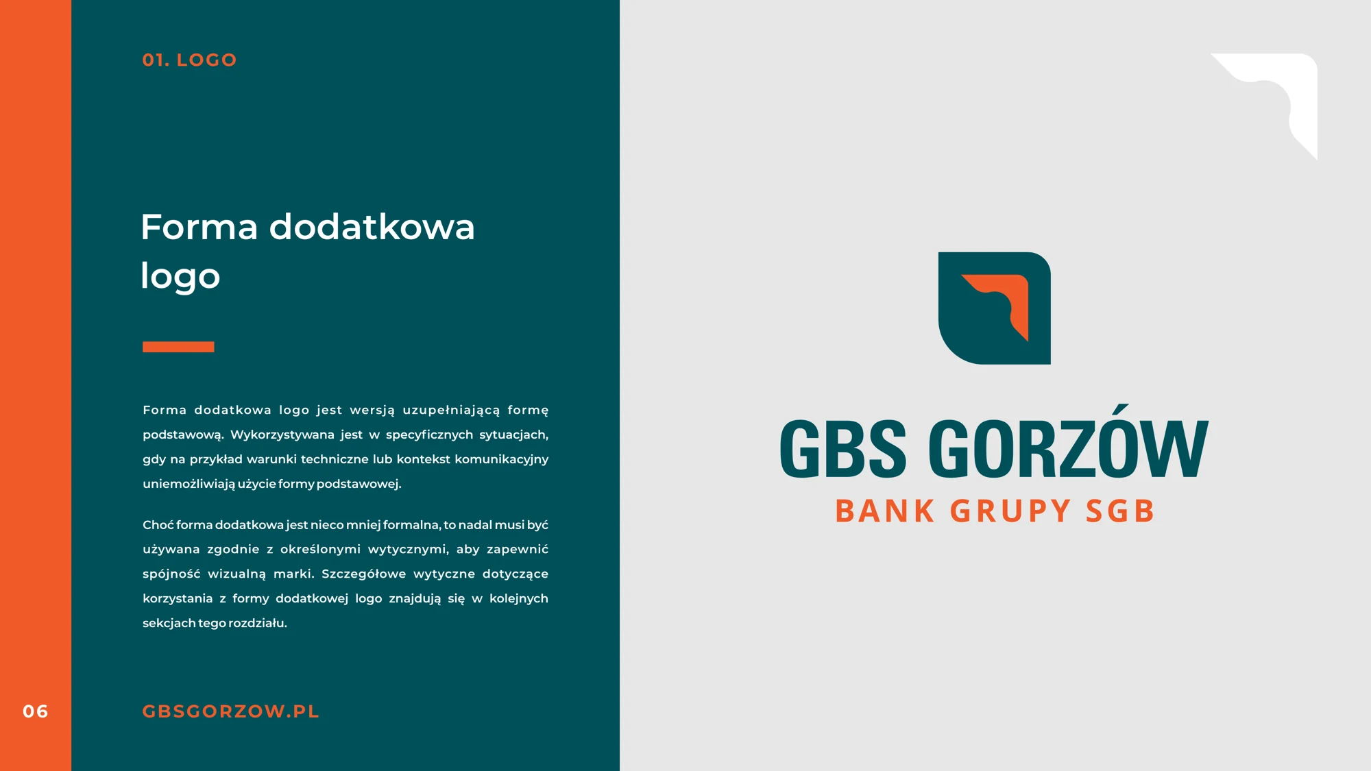 Znak GBS Gorzów w księdze systemu identyfikacji wizualnej